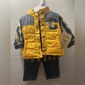 Little Rebel~Infant Boys~3 Piece~Vest,Shirt & Jeans Set~12 Months~ New With Tags